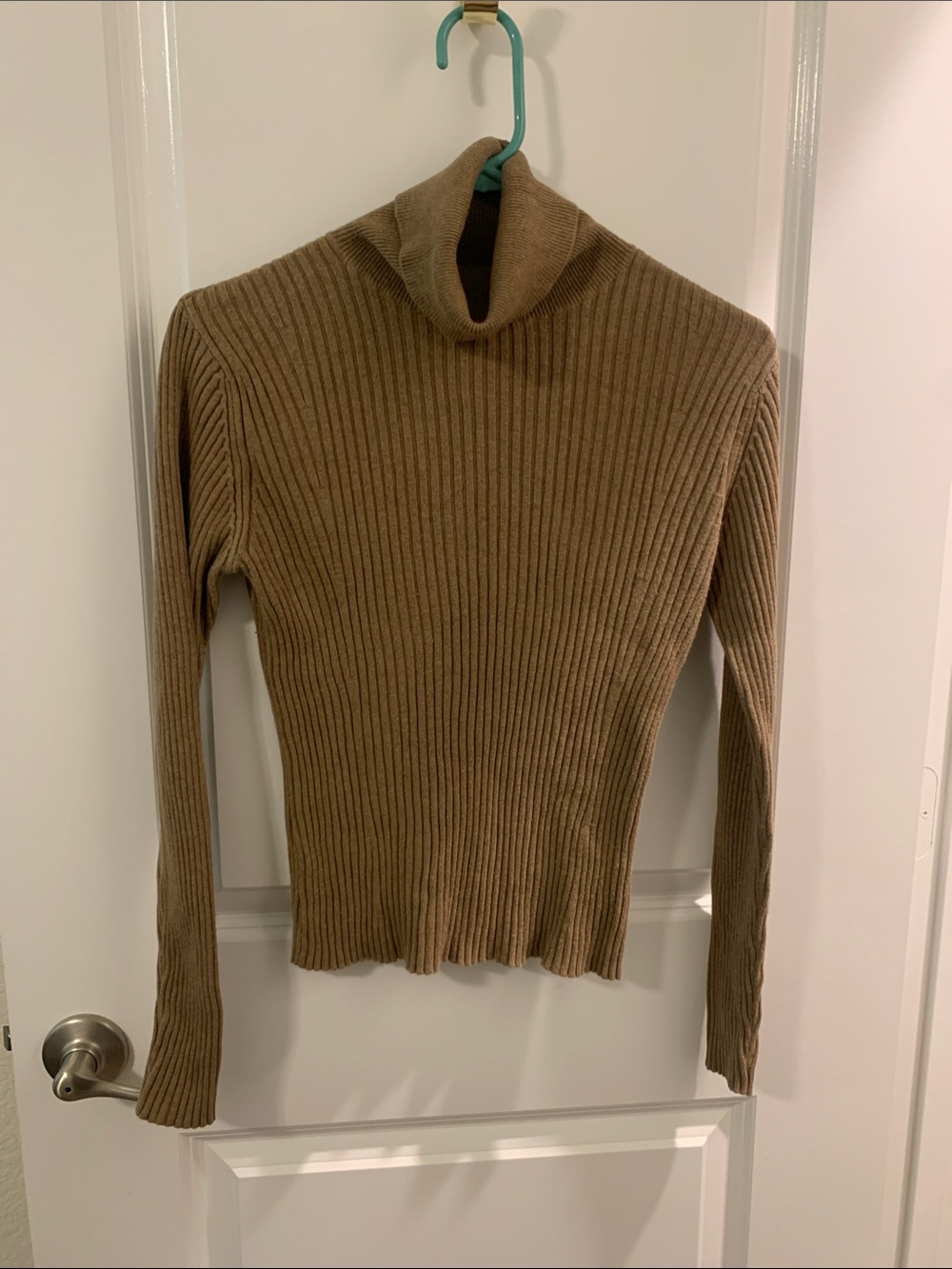 Banana Republic Ribbed Turtle Neck Sweater in Taupe